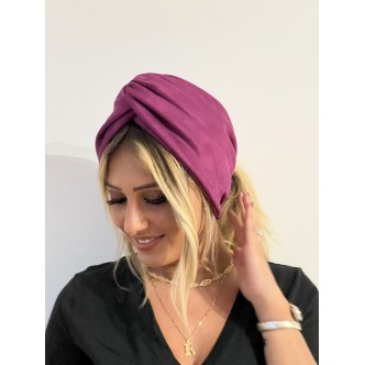 Turban Daim Framboise -...