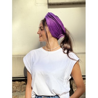 Turban Velours Violet-Lidental
