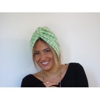 Turban Vert & Blanc  -...