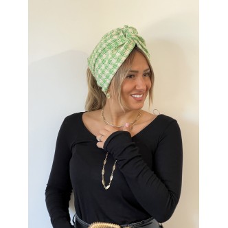 Turban en maille Carreaux...
