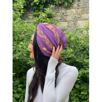 Turban Violet Imprimé Twist...