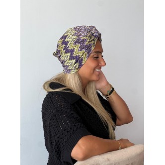 Turban violet et vert...