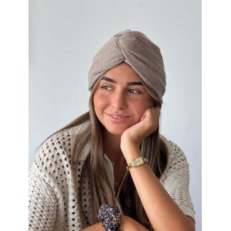 Turban beige texturé -...