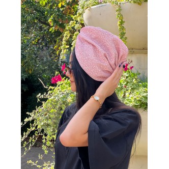 Turban Rose Léopard Doux -...