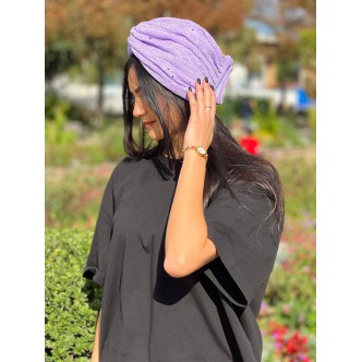 Turban Violet Texturé -...