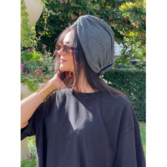 Turban Côtelé Gris...
