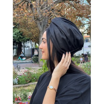 Turban Noir Scintillant -...