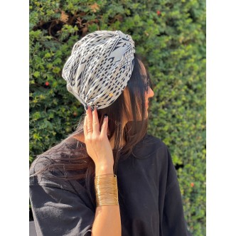 Turban Graphique Noir &...