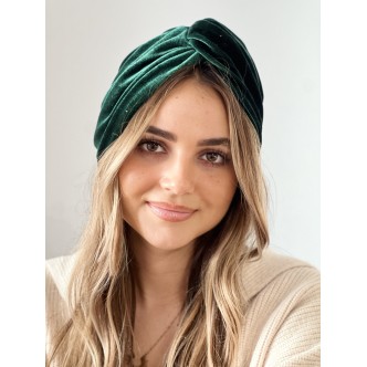 Turban Velours Vert - Lidental