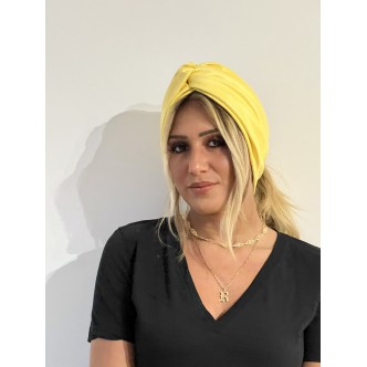 Turban en Cuir Jaune -...